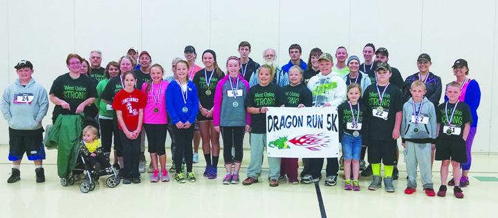 Pictured here are all the participants in the first-ever Dragon Run 5K/Walk, held at West Union High School/Elementary on May 14.