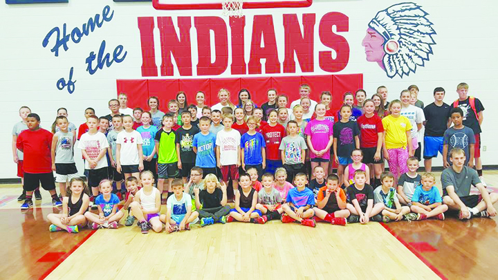 A record number of participants turned out for the morning session of the 2016 Peebles Indians basketball camp.