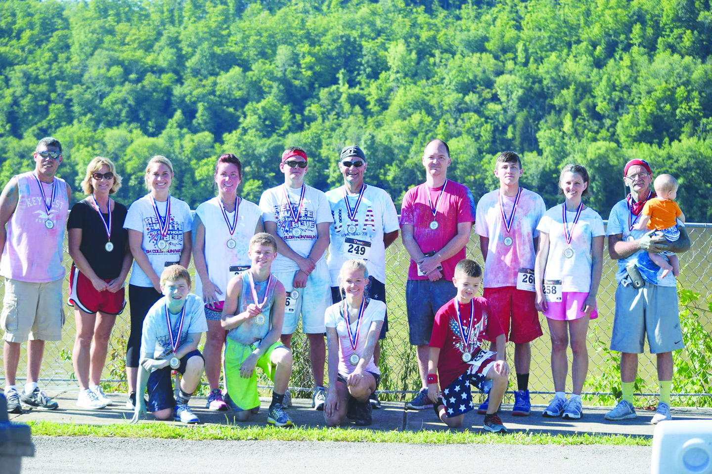 Pictured are the age group winners in the “Red, White, and Greyhound Blue” 5K Run/Walk held on Saturday, July 2 and organized by the Manchester High School Volleyball program.