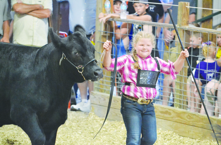 A week at the fair is all about joy and smiles and no one personified that more than 9-year old Isabella Crum from Peebles as she showed her Angus crossbred steer in her first year as an active 4-H member.
