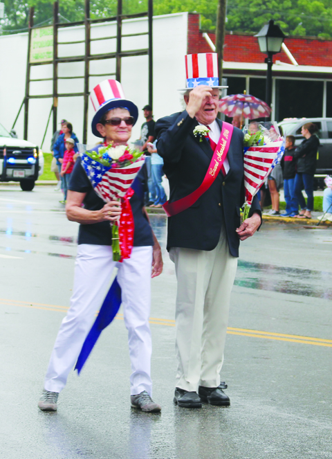 Mike and Paulette Roberts served as the Grand Marshals for the West Union Fourth of July Parade and were quite appropriately dressed for the occasion.