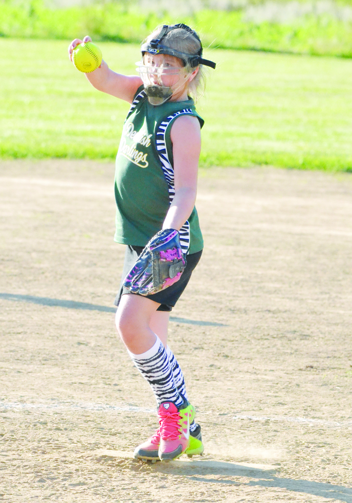 North Adams' Emma Pistole delivers a pitch during the second inning of last week's Sub-D tournament game in Ripley.