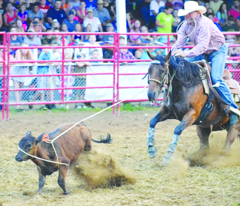 The Thursday night rodeo performance drew an estimated 1,700 people to the grandstand.  Photo by Mark Carpenter