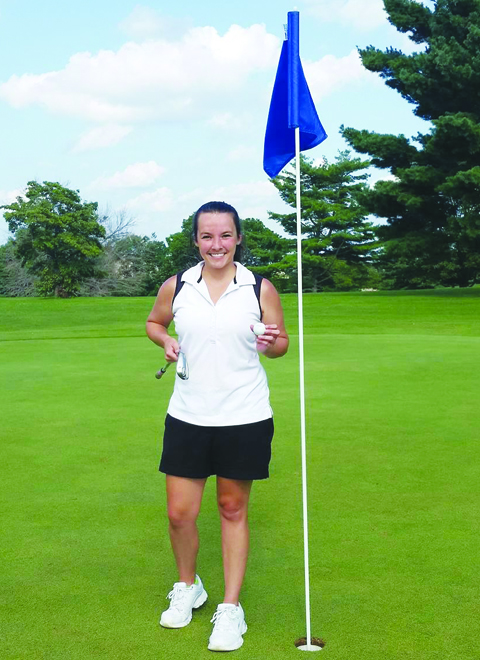 North Adams girls golf coach Rachel Herman recorded a hole-in-one last Friday on the the eighth hole at Kenton Station in Maysville.