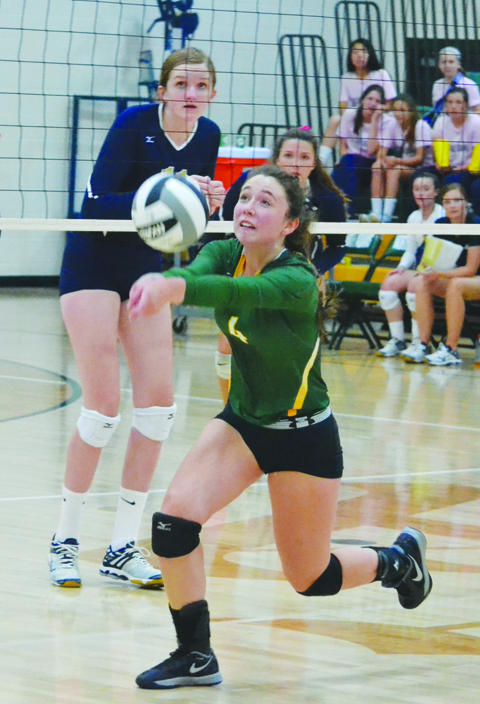 North Adams setter Sydney Kendall had a solid effort in the loss to Portsmouth Notre Dame, distributing 30 assists and hustling her way to 7 digs.