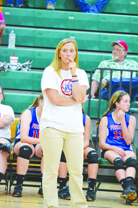 Head coach Katrina Obenshain leads the Peebles Lady Indians volleyball squad into the 2016 season.