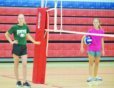 Serving practice was just one part of the three-day volleyball camp held last week for the Peebles Lady Indians volleyball squad.