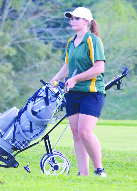 North Adams’ Caitlin Young led the Lady Devils with a 45 for nine holes in last Friday’s girls’ golf match at the Adams County Country Club.