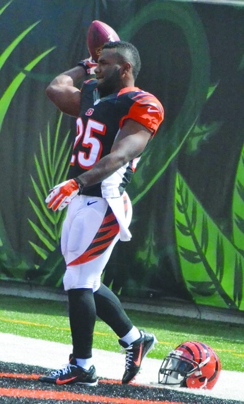 Cincinnati Bengals running back Giovani Bernard will appear in Adams County on Oct. 1 as part of a benefit for his Run Gio Foundation.