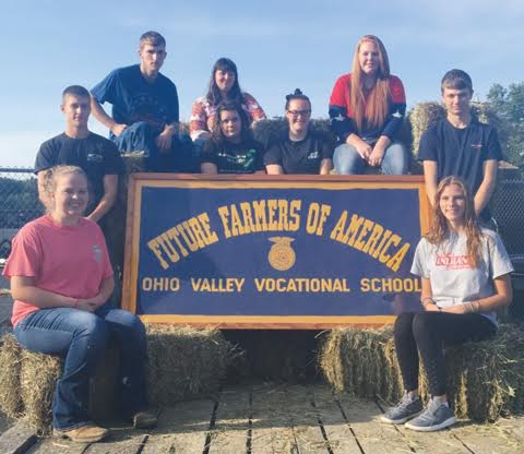 Pictured here is the 2016-17 Ohio Valley FFA Officer Team.  Front row, from left, Josie McDowell, President and Gabby Rose, Vice President; Second row, from Garrett Allen, Sentinel, and Colten Ball, Student Advisor; Third row, from left, Jennifer Scott, Secretary, Samantha Tolle, Reporter and Jacee Brock,Treasurer; Back row, from left,  Chris Daub, Second Vice President, and Krisheana Pitre, Chaplain.