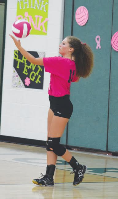 One of the keys to the success this season of the North Adams Lady Devils has been the serving prowess of junior Abby Campton, who recently broke the school record for number of service aces in a single season.