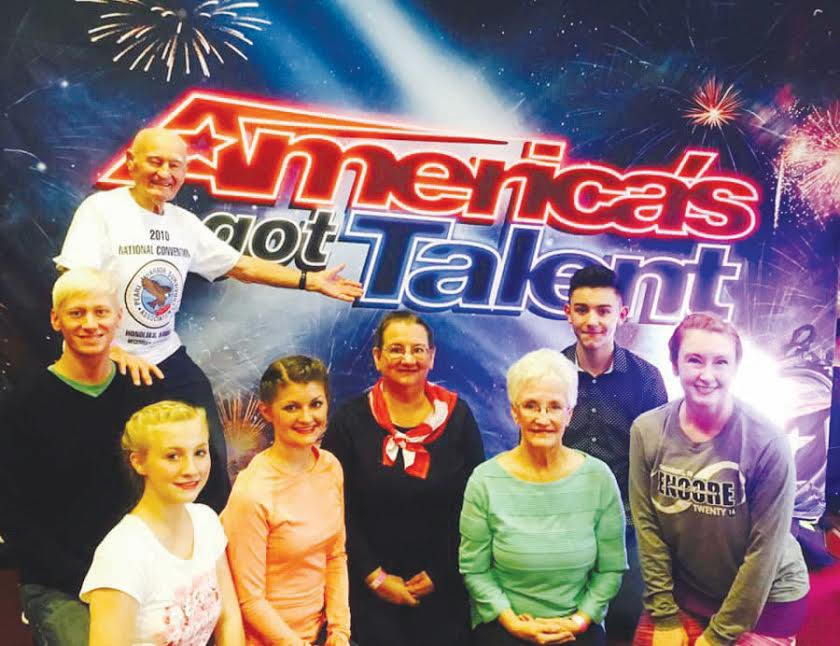 The member of the Fancy Free Cloggers are anxiously awaiting the call to be part of “America’s Got Talent.” From left, Jim Kimmerly, Dustin Williams, Krista Bentley, Randi Milburn, Rosemarie Scott, Evie Poe, Jordan Ozeta, and Sheila Spencer.