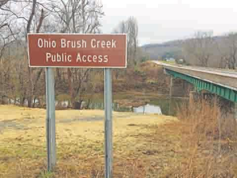 New signage provided by the Ohio Department of Transportation will guide visitors to the new access sites for canoes and kayaks on Ohio Brush Creek.