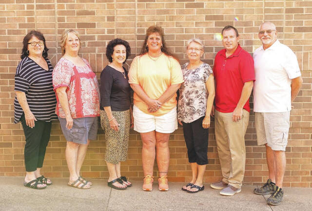 From left, Manchester Village Council members Diane Brown, Christine Henderson and Gidget Applegate, Mayor B.J. Goodwin, Council members Regina Adams, Troy Jolly and Dennis Barnd. (Photo provided)